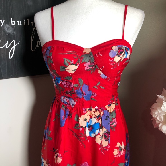 NWT Band of Gypsies Floral Corset Style Maxi Dress - Picture 2 of 8